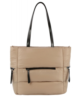 Nylon Puffy Shopper Bag JYMA-0490 STONE